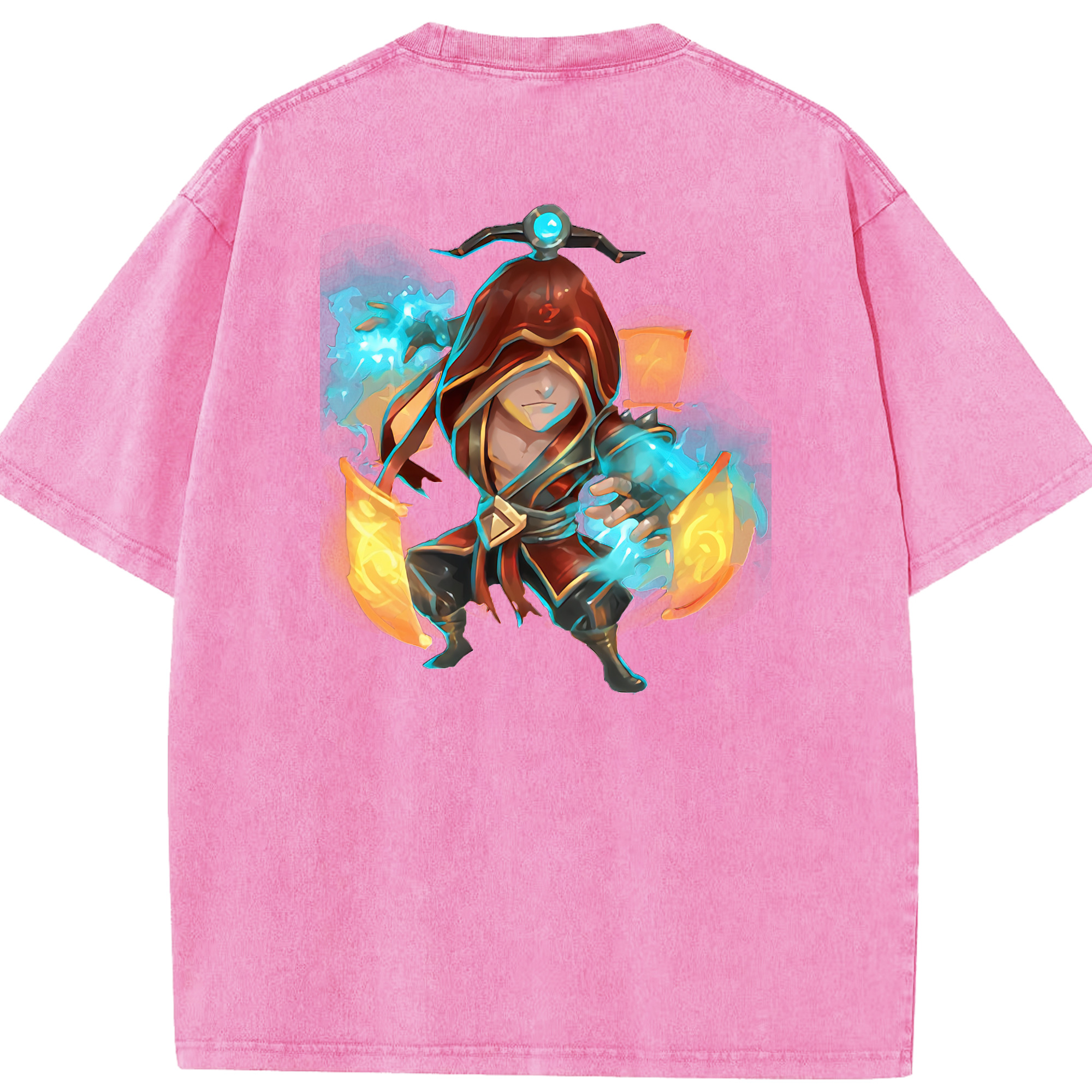 リーグ・オブ・レジェンド League of Legends LOL 綿100% ヴィンテージ風 半袖Tシャツ（背面プリント）
